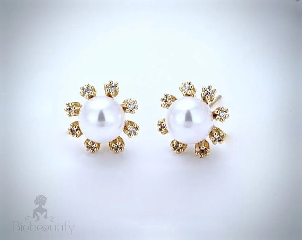 Anais - Bridal Pearl Stud Earrings