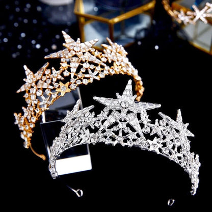 Andromeda Star Wedding Tiara Gold Silver