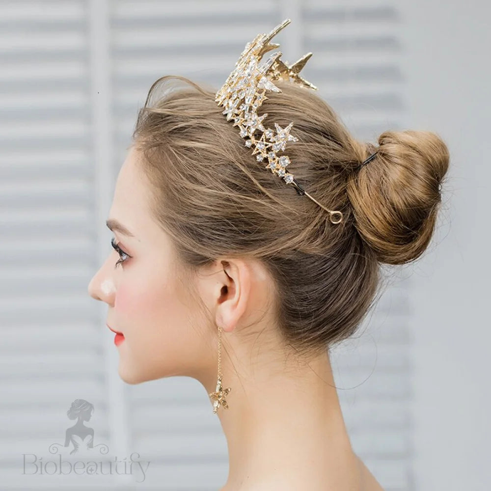 Andromeda Star Wedding Tiara Gold Silver