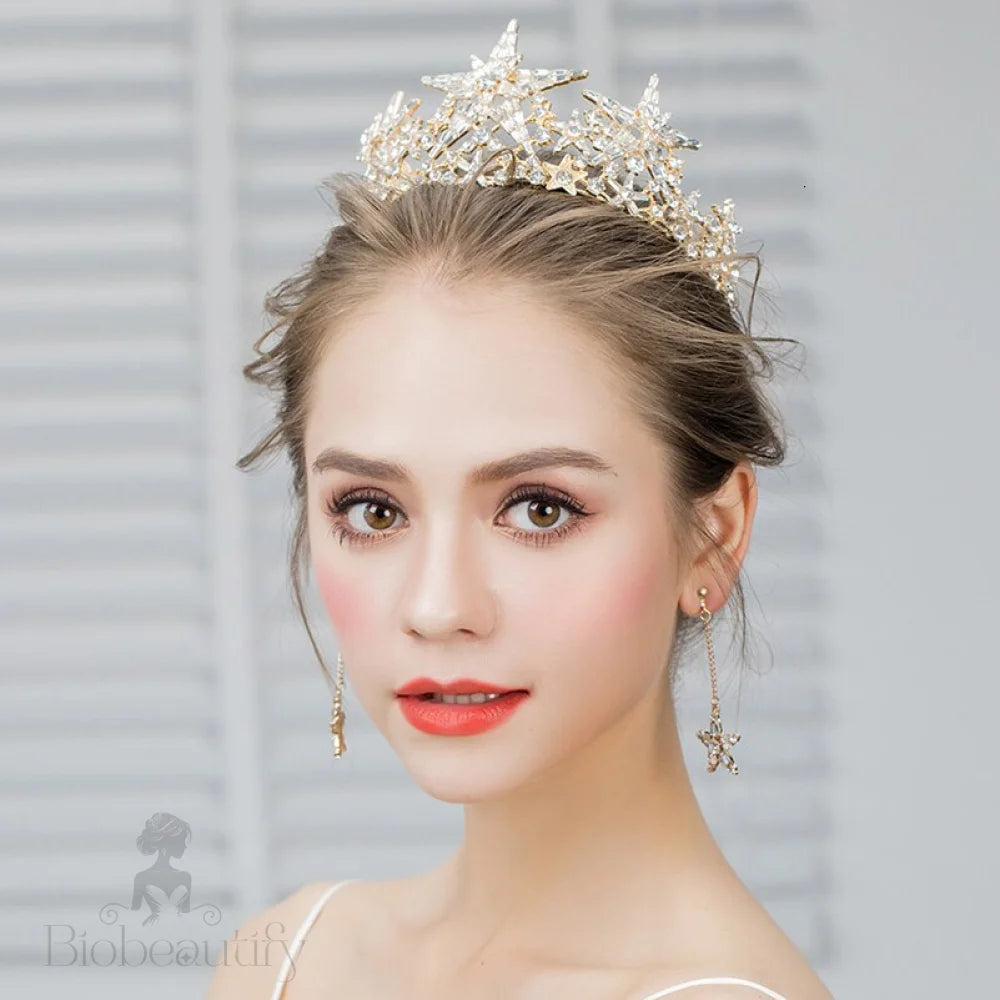 Andromeda Star Wedding Tiara Gold Silver