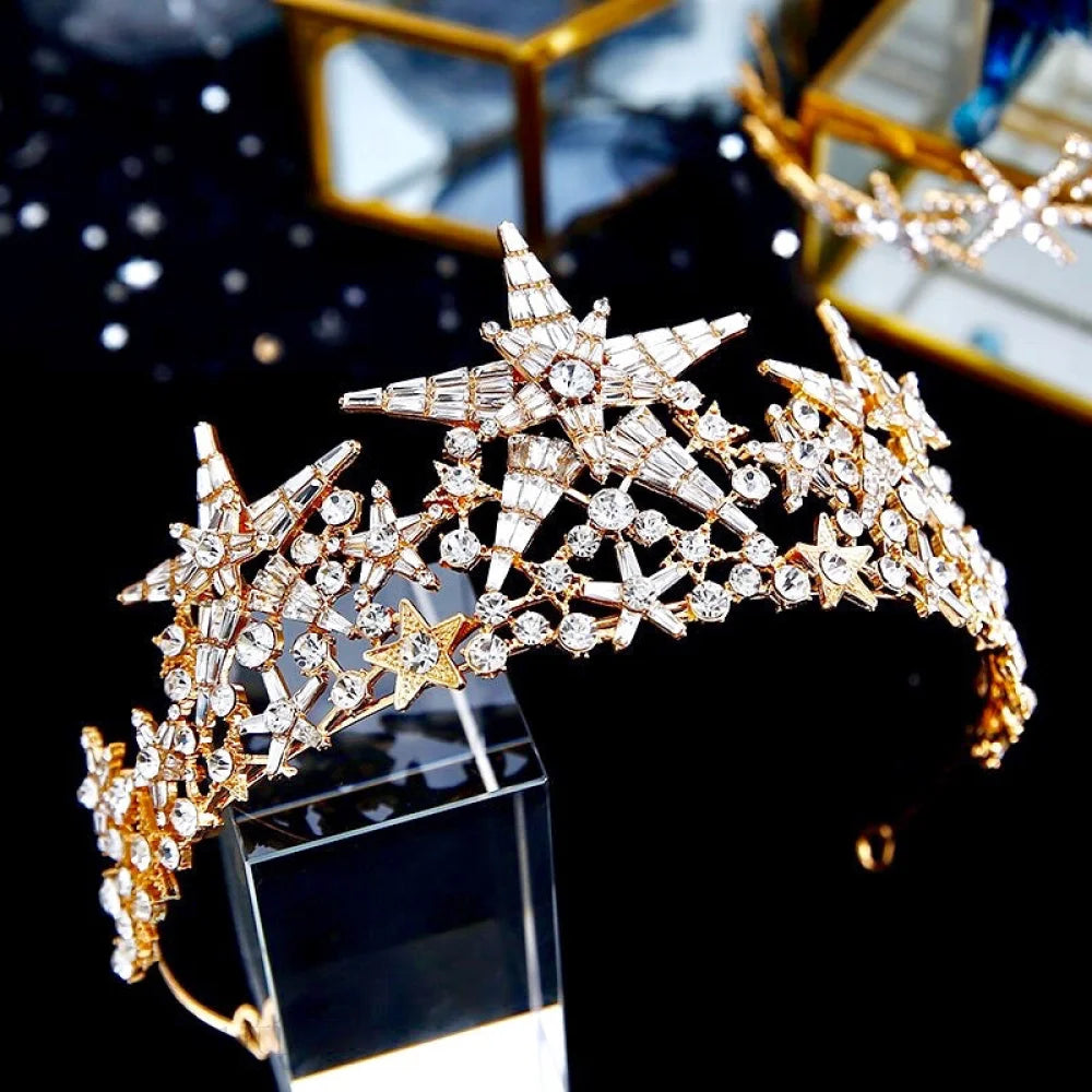 Andromeda Star Wedding Tiara Gold Silver