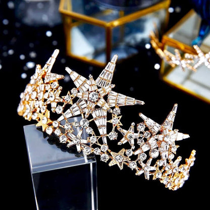 Andromeda Star Wedding Tiara Gold Silver