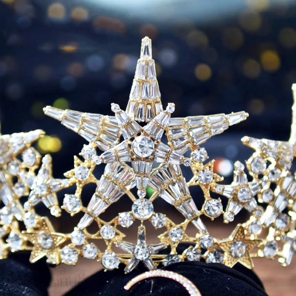 Andromeda Star Wedding Tiara Gold Silver