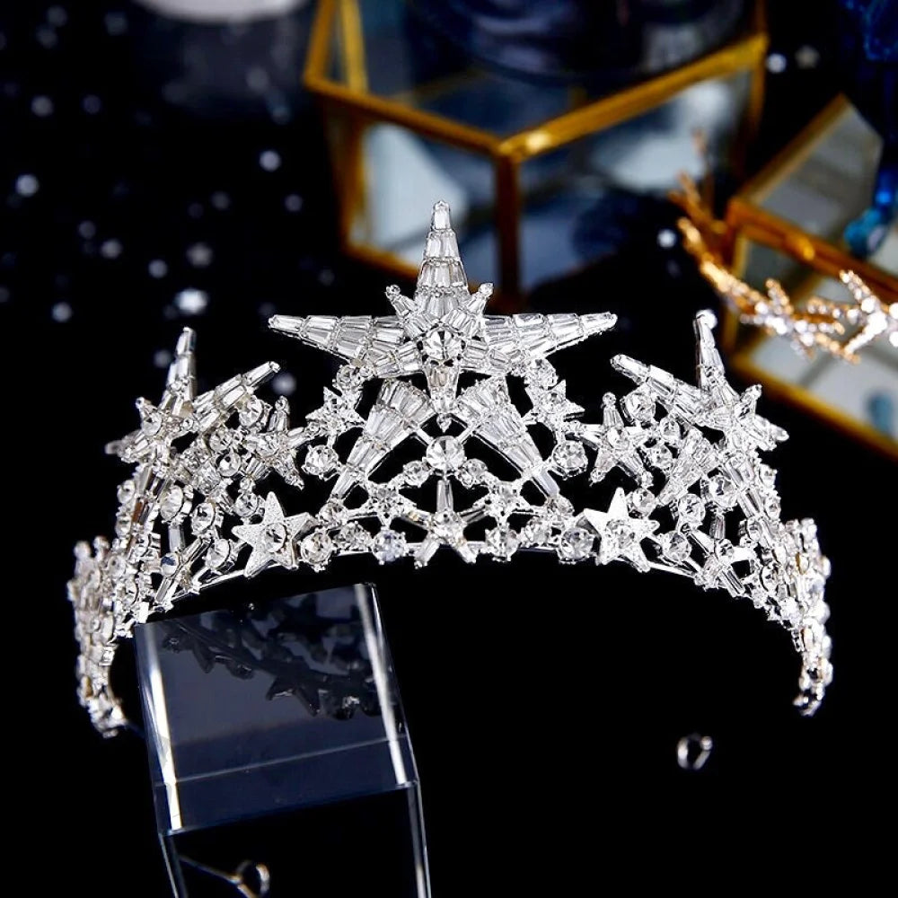 Andromeda Star Wedding Tiara Gold Silver