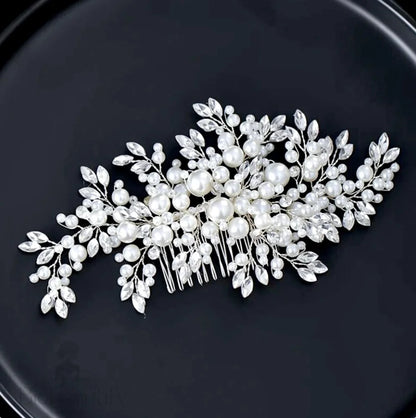 Anjelica Pearl Crystal Bridal Hair Comb