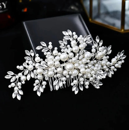 Anjelica Pearl Crystal Bridal Hair Comb