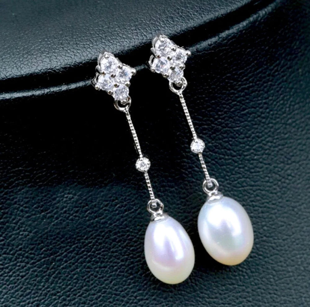 Anka Freshwater Pearl Sterling Silver Bridal Earrings