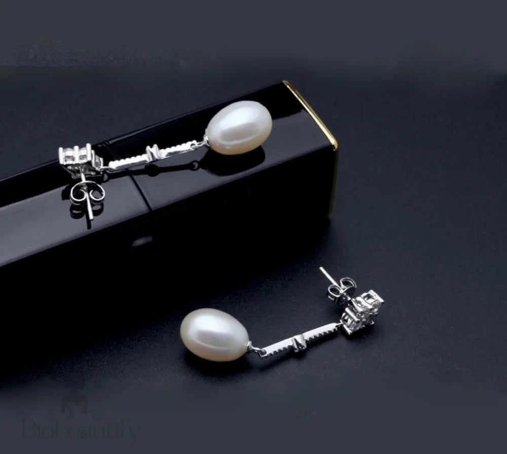 Anka Freshwater Pearl Sterling Silver Bridal Earrings