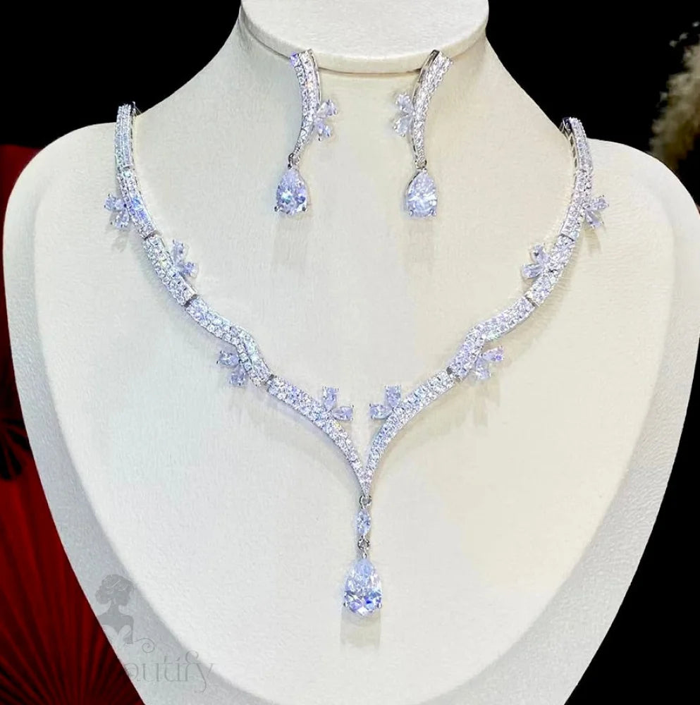 Annabel Silver Cubic Zirconia Wedding Jewelry Set