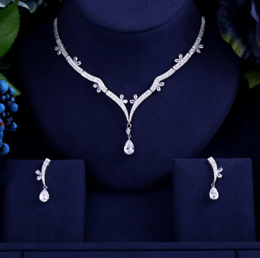 Annabel Silver Cubic Zirconia Wedding Jewelry Set