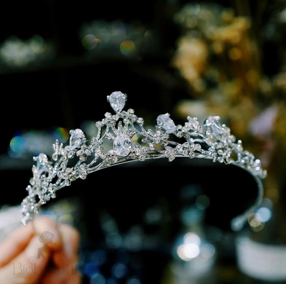 Annelise Silver Cubic Zirconia Tiara For Brides