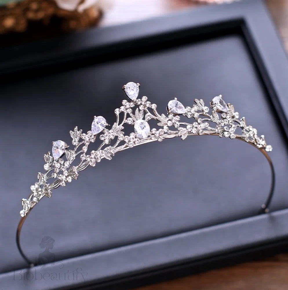 Annelise Silver Cubic Zirconia Tiara For Brides