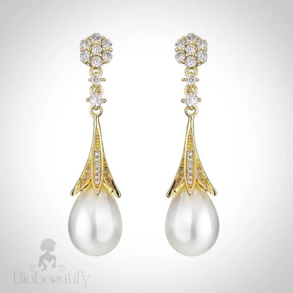 Pearl Wedding Jewelry - Pearl Bridal Earrings - Available in Gold and Silver