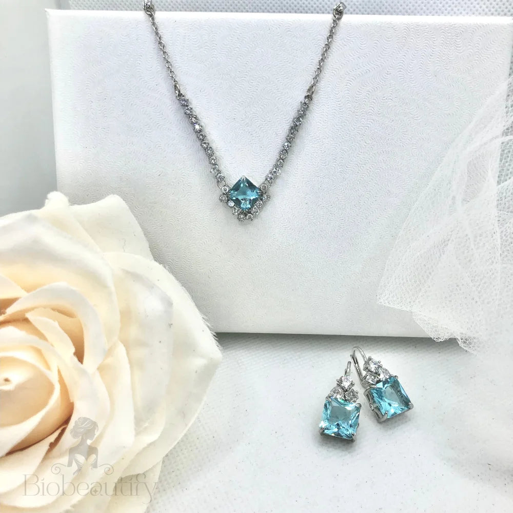 Aqua Blue Ocean-Inspired Bridal Jewelry Set