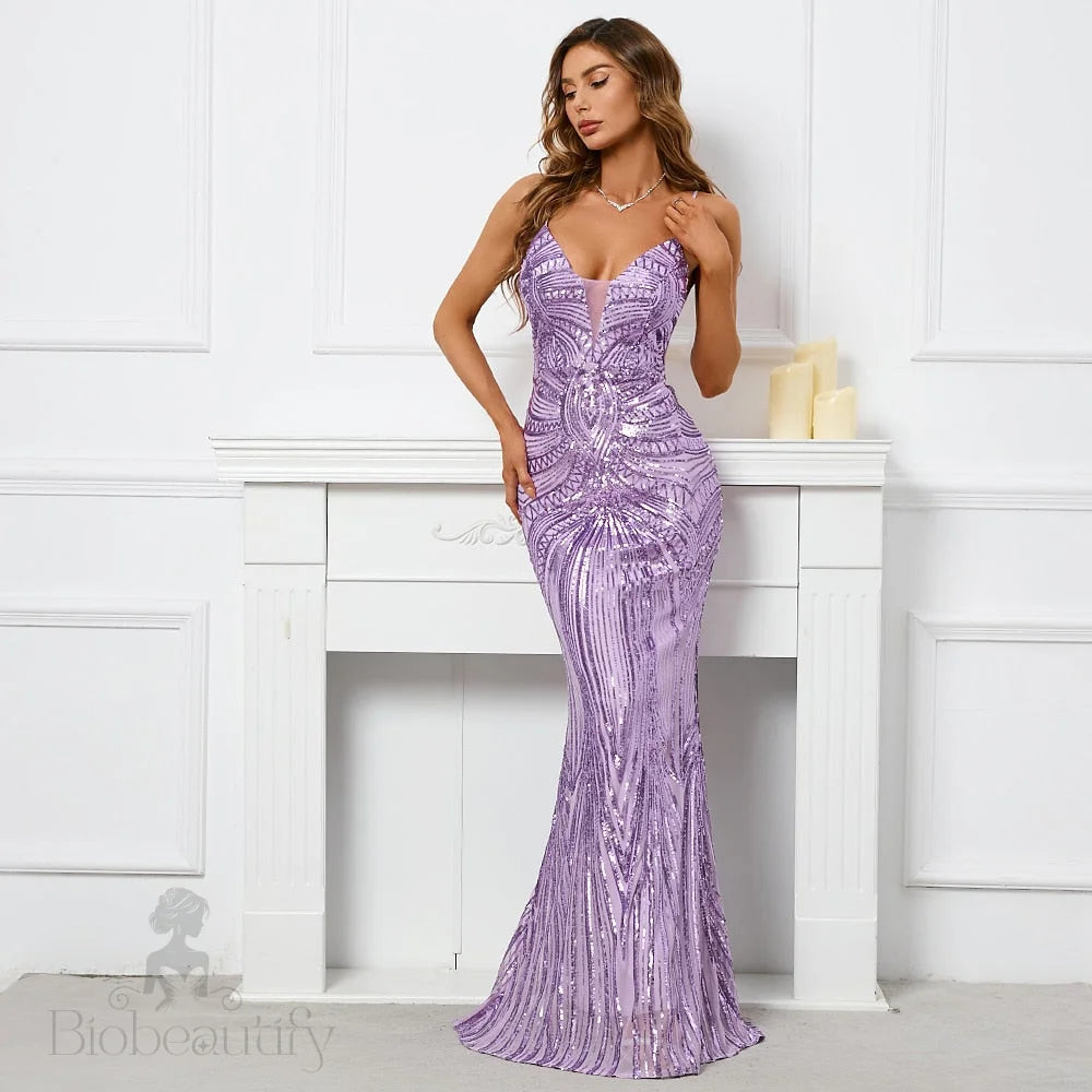 Arabella Sequin Mermaid Gown Dress - SunsetFashionLA