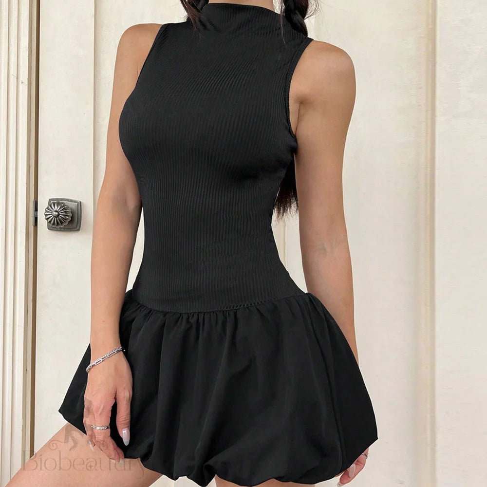 Aria Mini Dress With Half-Turtleneck