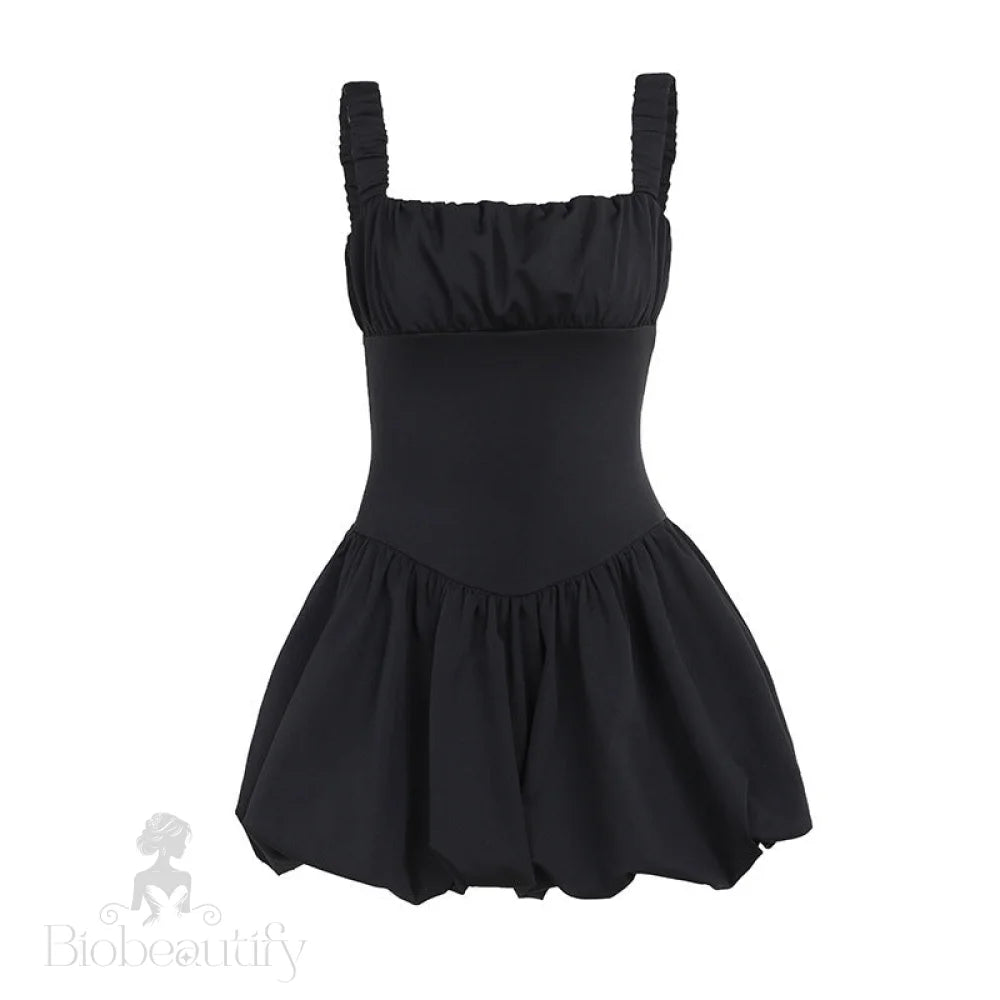 Aria Puff Sleeve Dress With Suspender Detail