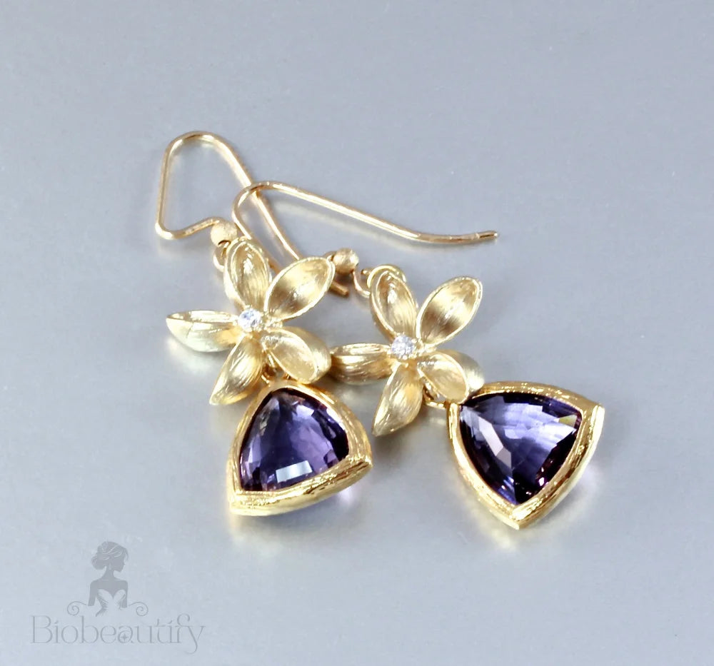 Ariadna - Lab-Created Tanzanite and 14K Gold-Filled Earrings