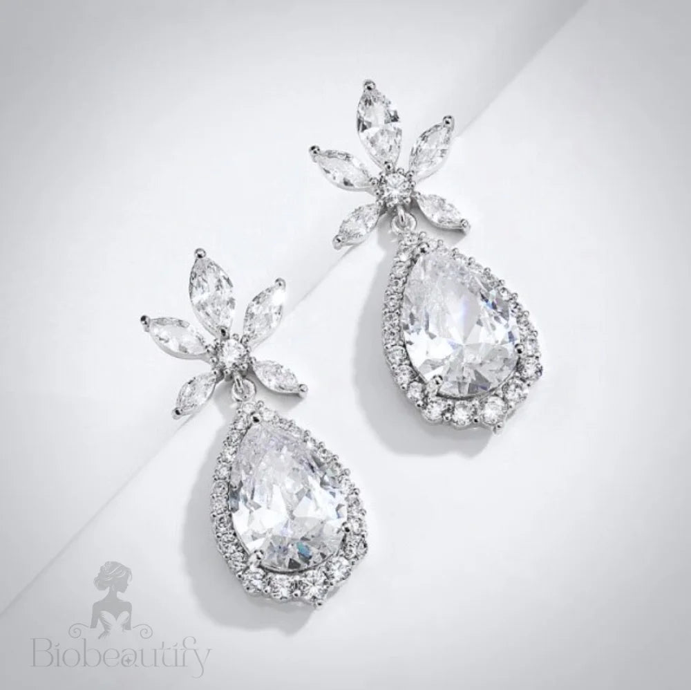 Wedding Jewelry - Cubic Zirconia Bridal Earrings - Available in Rose Gold and Silver