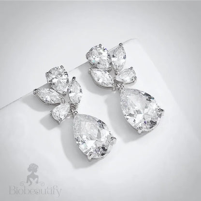 Wedding Jewelry - Cubic Zirconia Bridal Drop Earrings - Available in Rose Gold and Silver