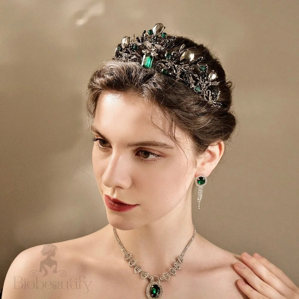 Arwen Victorian Gothic Green Wedding Tiara