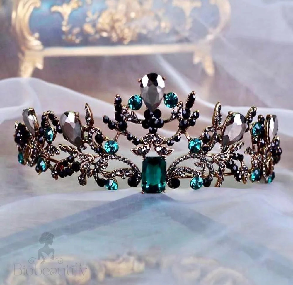 Arwen Victorian Gothic Green Wedding Tiara