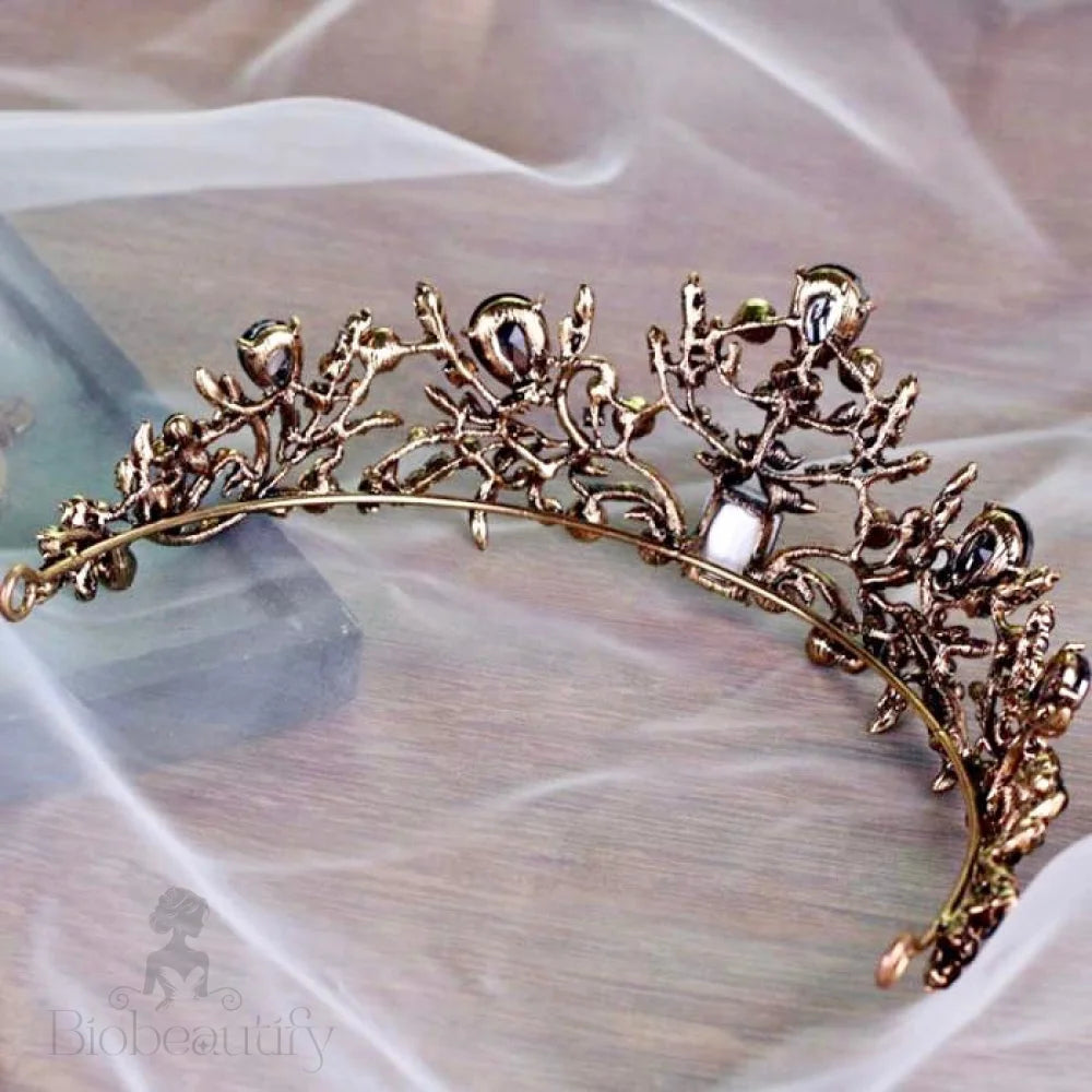 Arwen Victorian Gothic Green Wedding Tiara