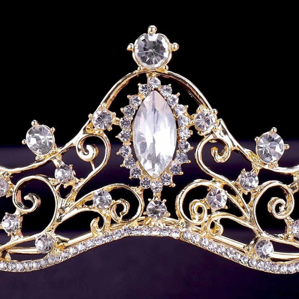 Ashlyn Gold Crystal Wedding Tiara