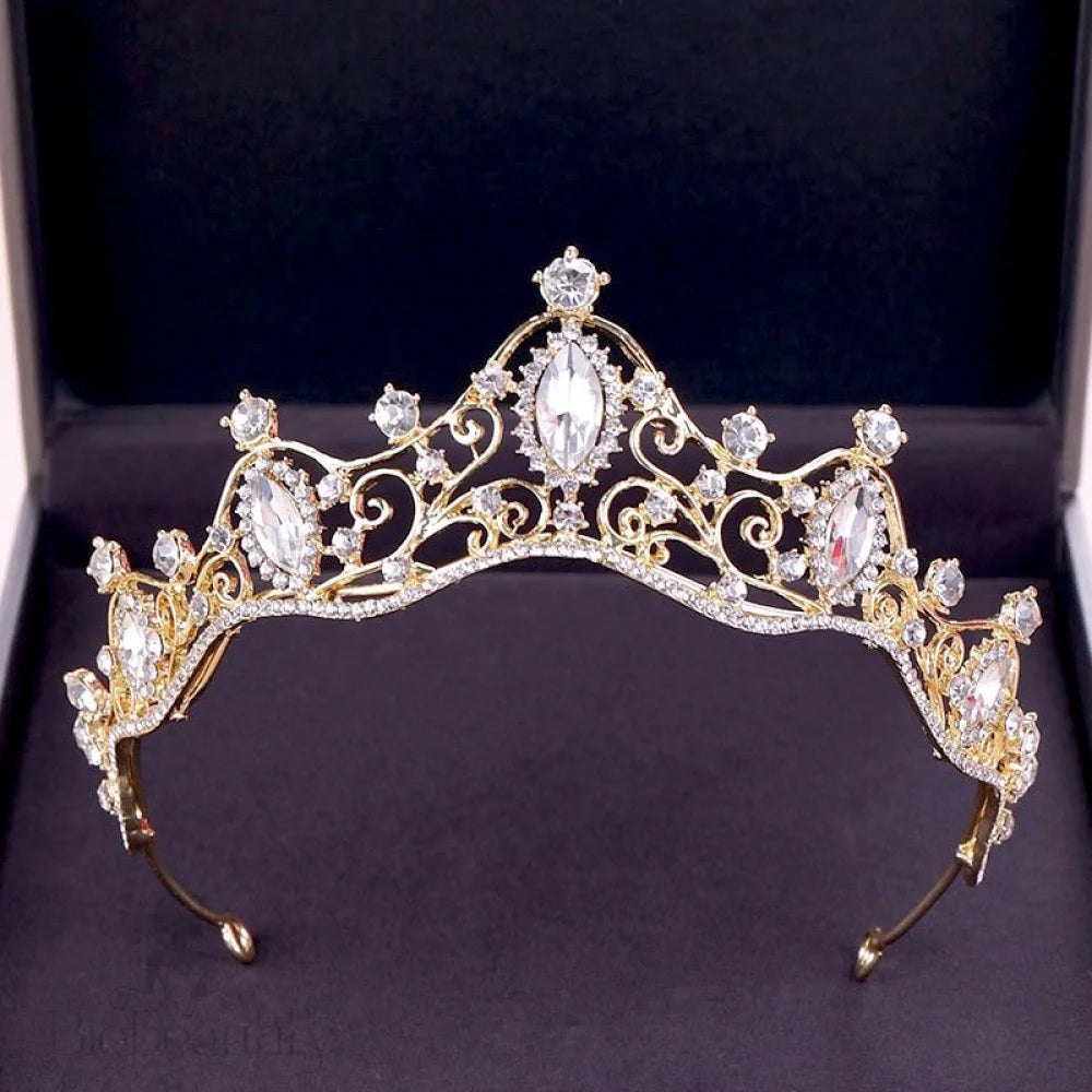 Ashlyn Gold Crystal Wedding Tiara