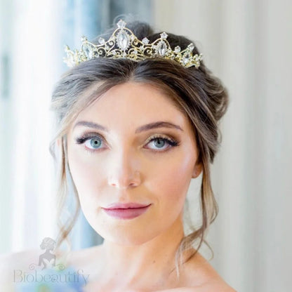 Ashlyn Gold Crystal Wedding Tiara