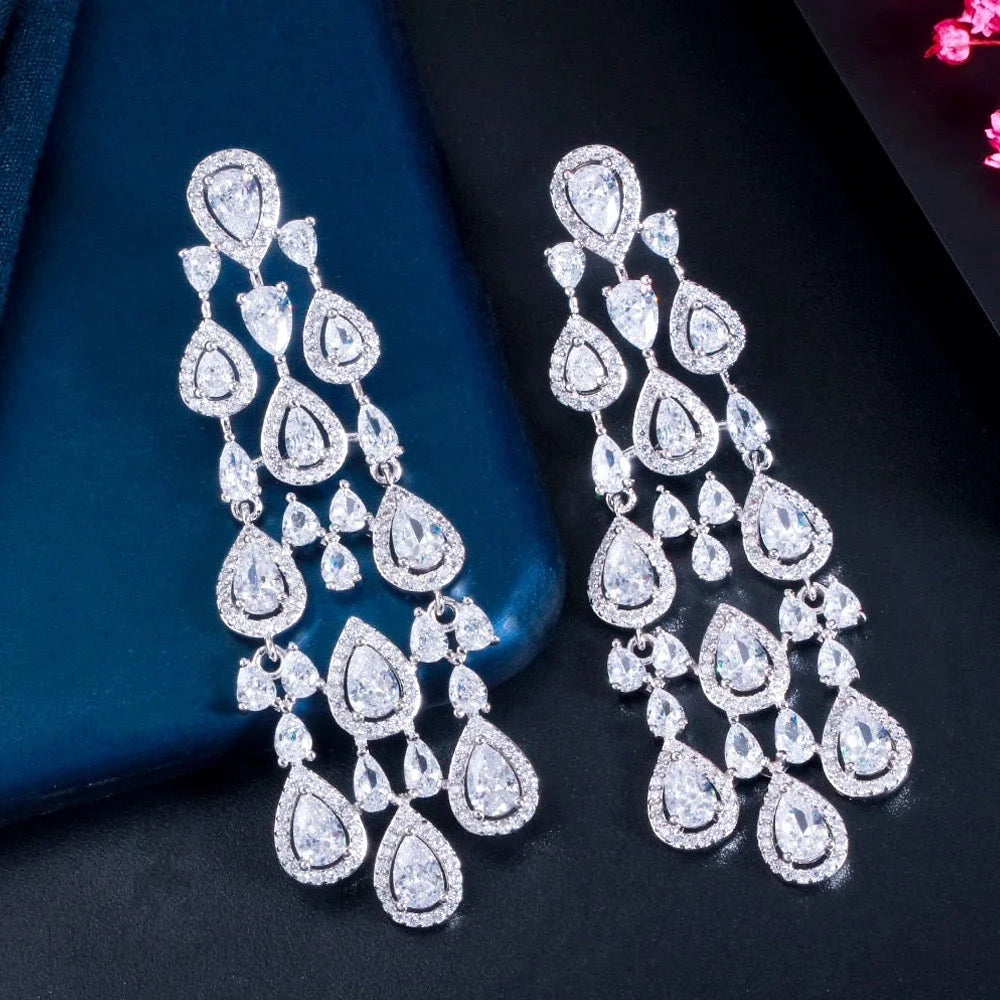 Aspen Cubic Zirconia Bridal Earrings - Luxurious In Silver And Gold