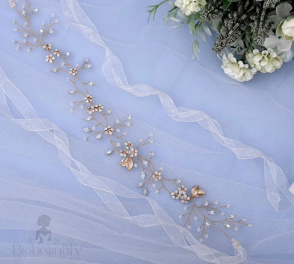 Astara Gold Opal Bridal Headband Vine