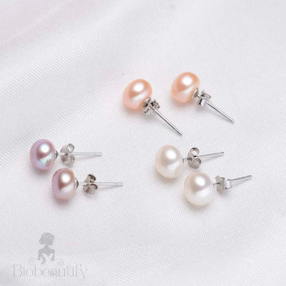 Aster Freshwater Pearl And Sterling Silver Earrings - Available In More Colors