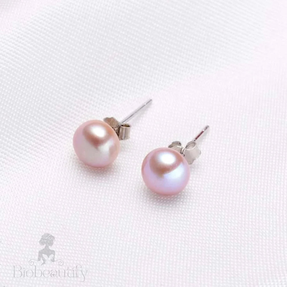 Pearl Wedding Jewelry - Freshwater Pearl and Sterling Silver Stud Earrings - More Colors