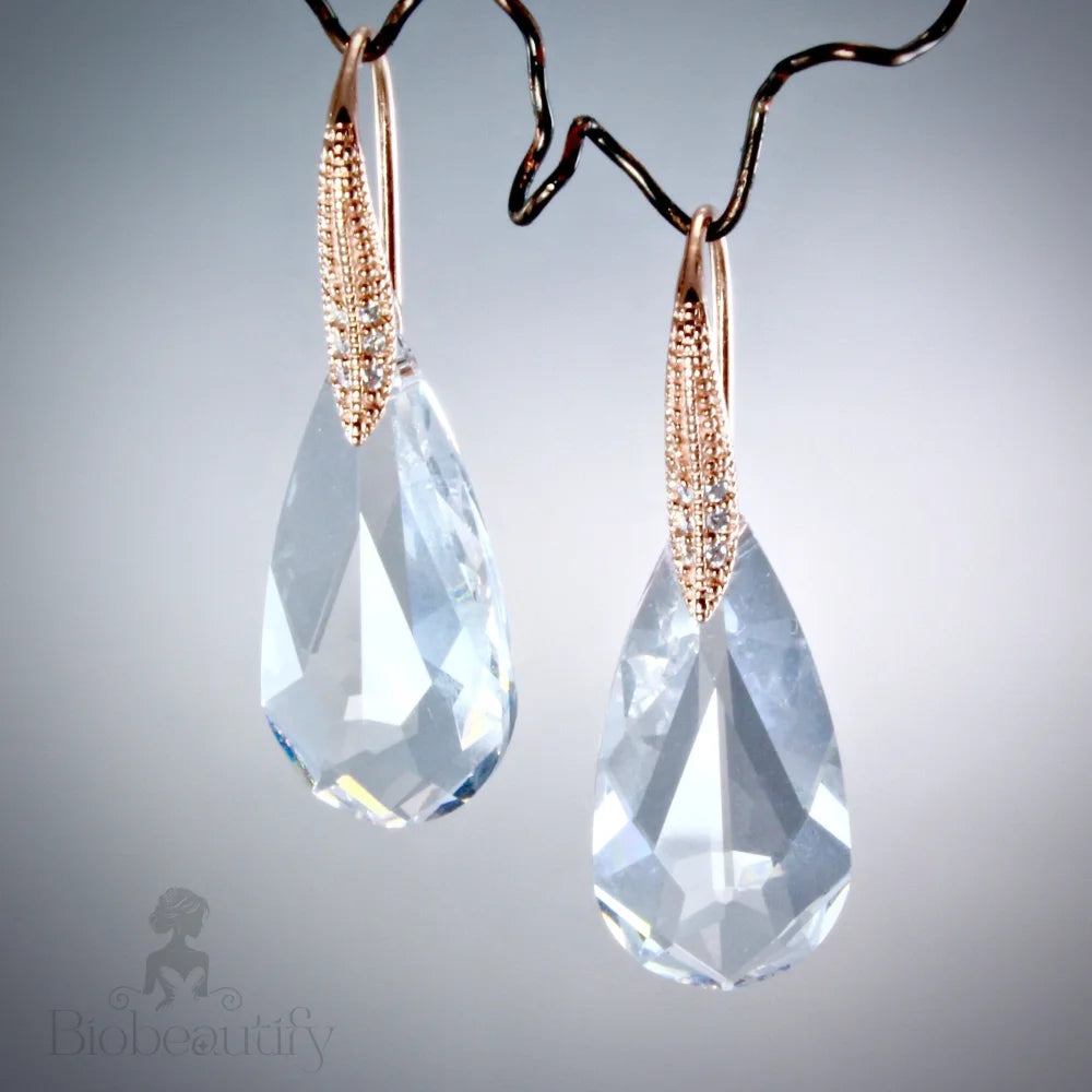 Astra Rose Gold Crystal Earrings