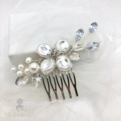 Asya Bridal Hair Comb With Pearl And Crystal