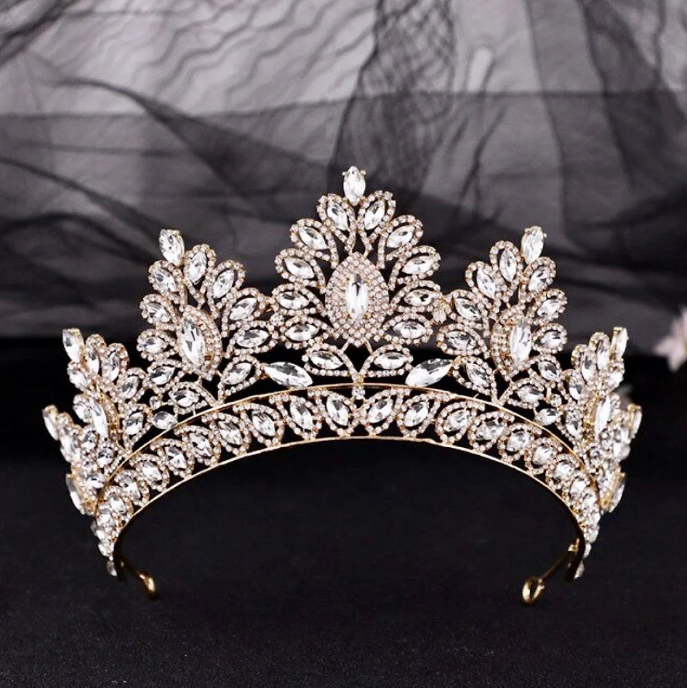 Aubree Crystal Tiara For Weddings In Silver And Gold