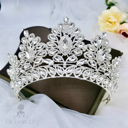 Aubree Crystal Tiara For Weddings In Silver And Gold