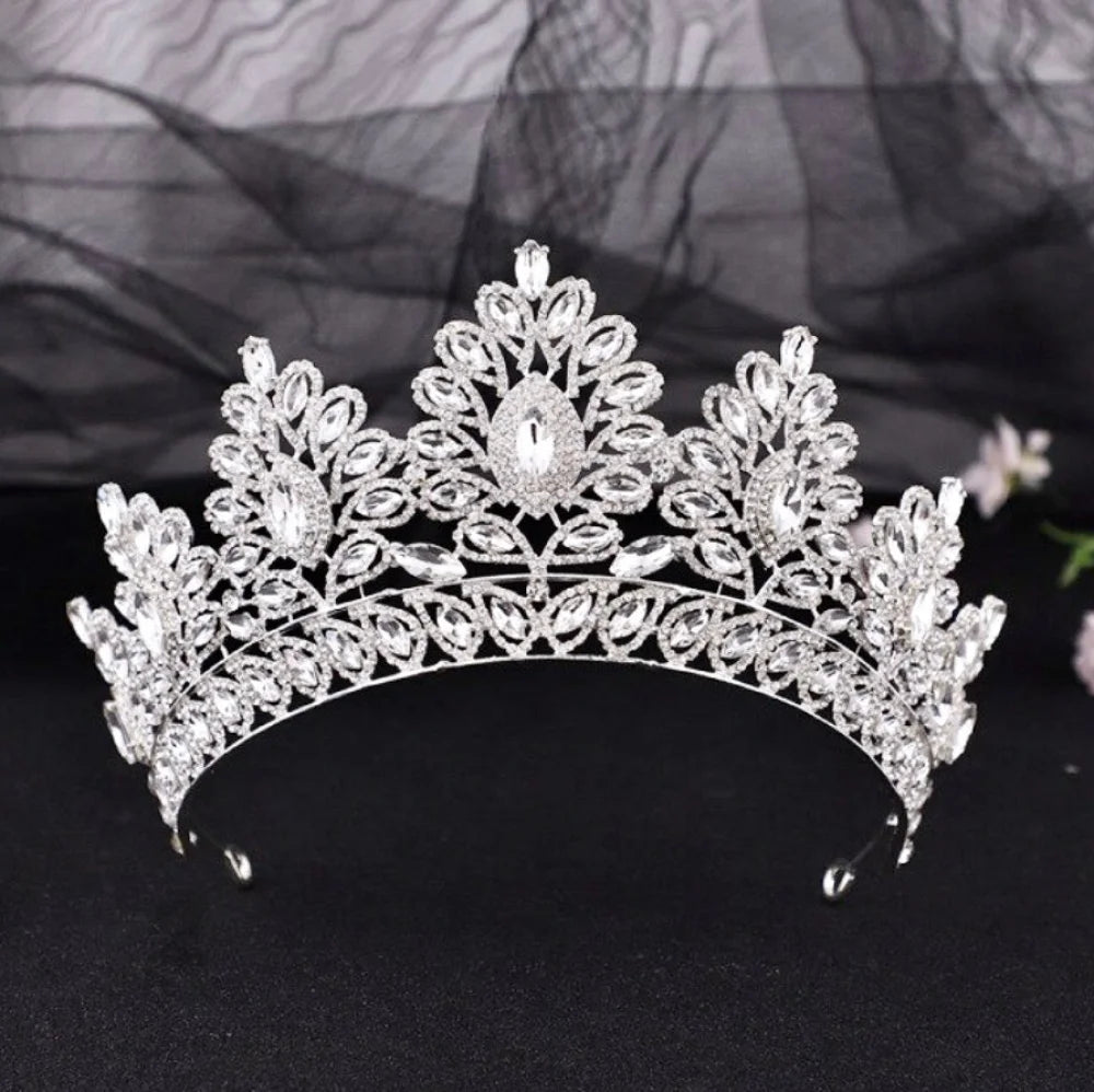 Aubree Crystal Tiara For Weddings In Silver And Gold