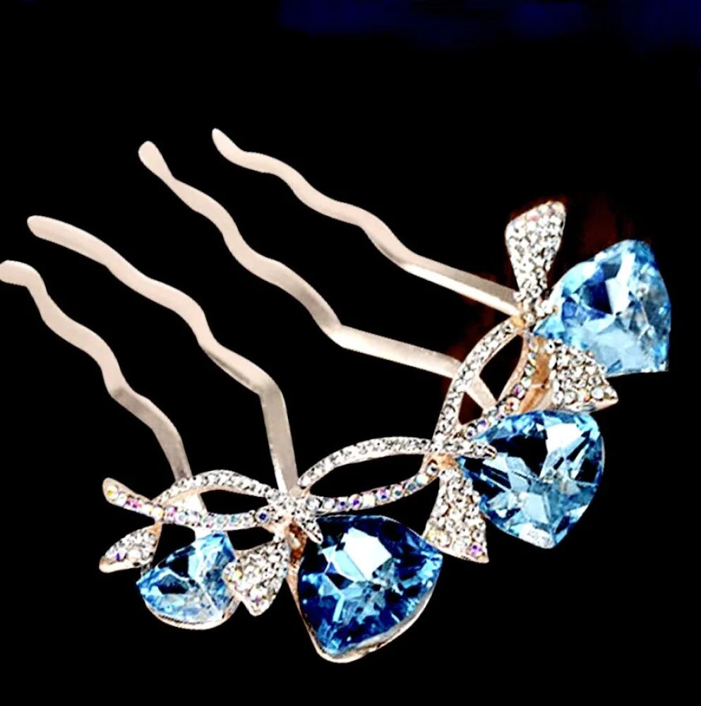 Audie Rose Gold Cz Bridal Hair Comb - Additional Color Options