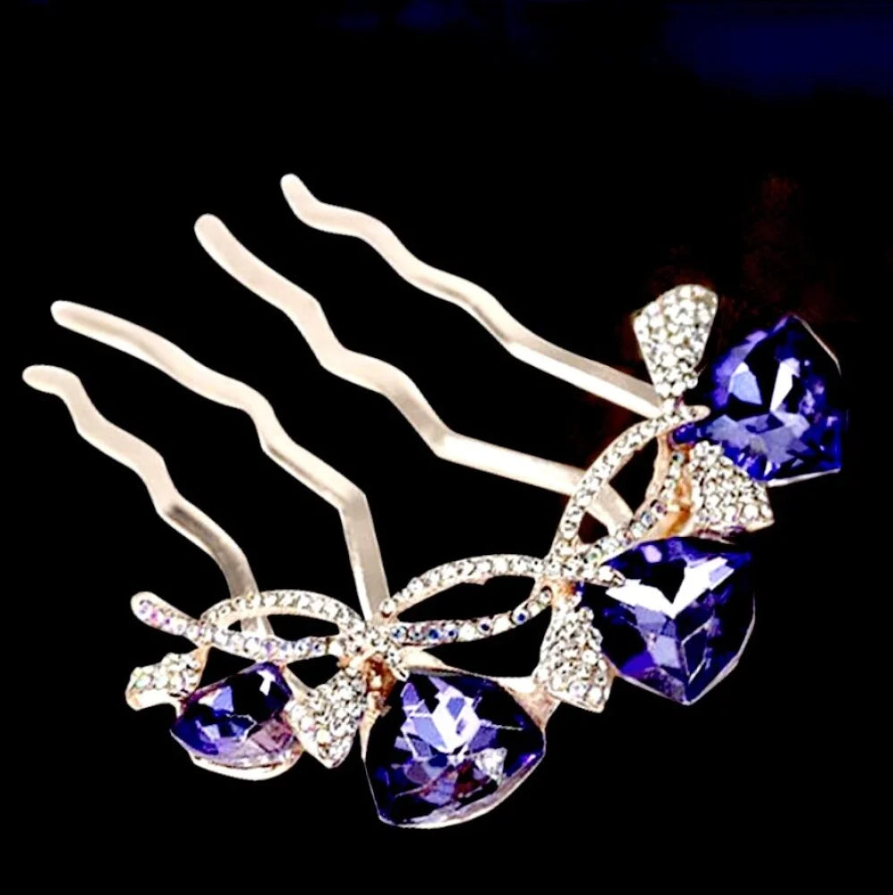 Audie Rose Gold Cz Bridal Hair Comb - Additional Color Options