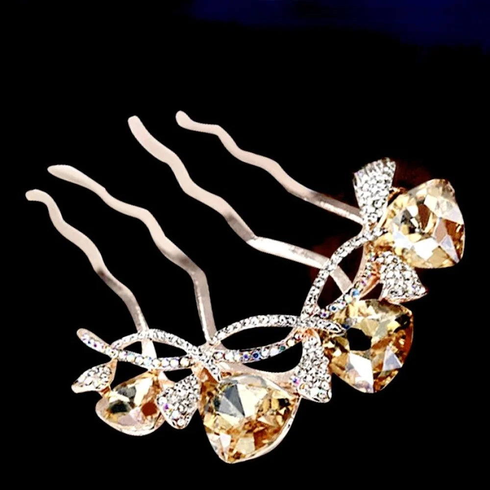 Audie Rose Gold Cz Bridal Hair Comb - Additional Color Options