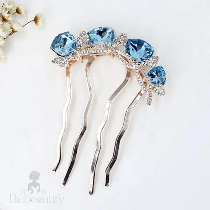 Wedding Hair Accessories - Rose Gold CZ Bridal Hair Comb - More Colors