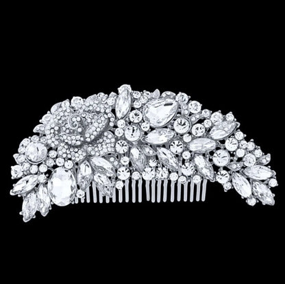 Austrian Crystal Bridal Hair Comb - Dahlia