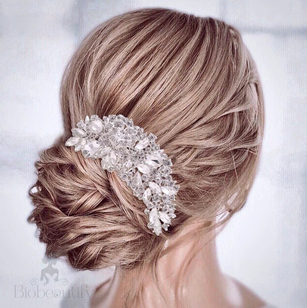 Austrian Crystal Bridal Hair Comb - Dahlia