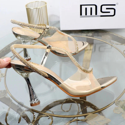 Autumn Elegant Rhinestone Pointed Stiletto Heel Sandals