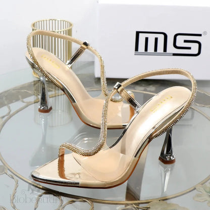 Autumn Elegant Rhinestone Pointed Stiletto Heel Sandals