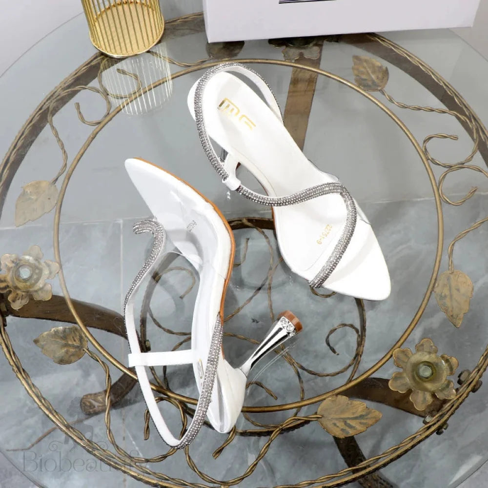 Autumn Elegant Rhinestone Pointed Stiletto Heel Sandals