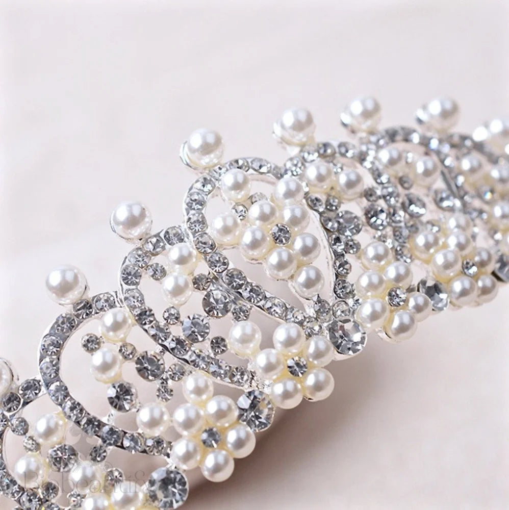 Autumn Pearl And Cubic Zirconia Wedding Tiara