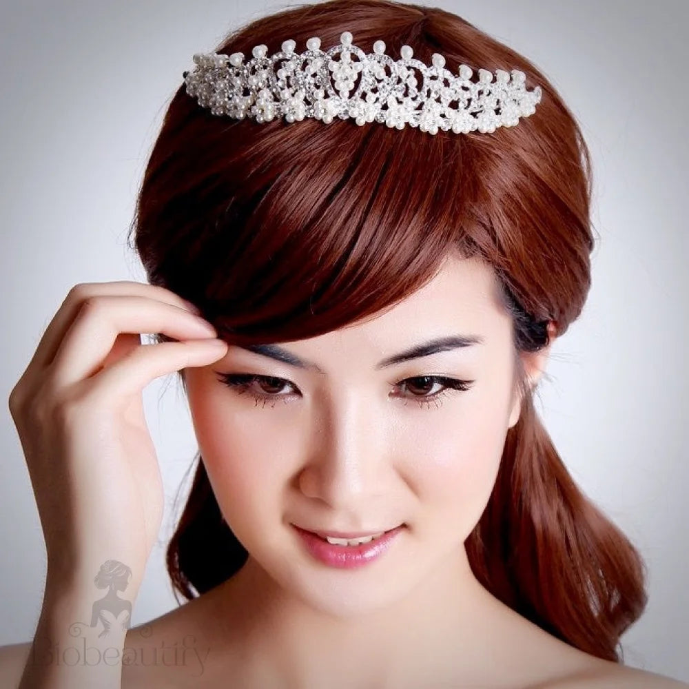 Autumn Pearl And Cubic Zirconia Wedding Tiara